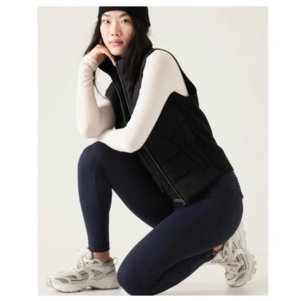 EUC ATHLETA Delancey Skyline Tight 658309 Zip Ankle Cuff in Navy M